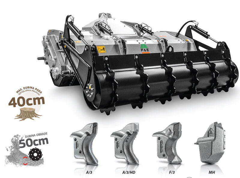 Šumarski traktorski malčeri FAE - modeli SSM i SSM/HP