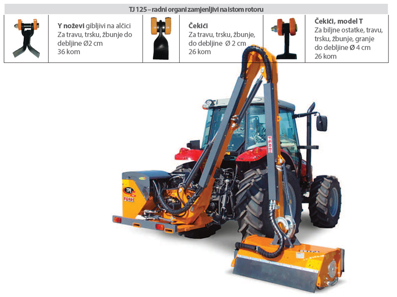 Malčeri traktorski na hidrauličnoj ruci - modeli TPE-EVO