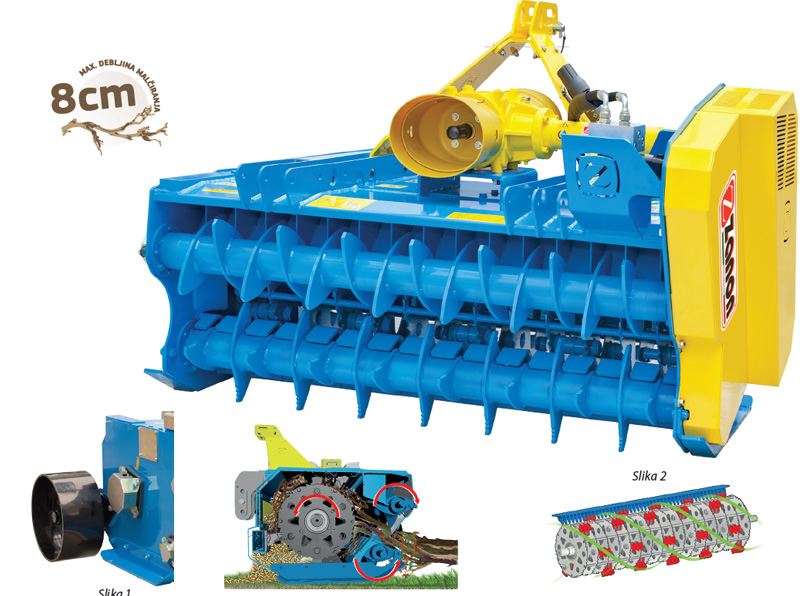 Malčeri traktorski reverzibilni sa duplim uvlačnim rotorom - modeli TLK
