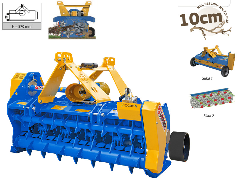 Malčeri traktorski reverzibilni sa duplim uvlačnim rotorom - modeli TLK